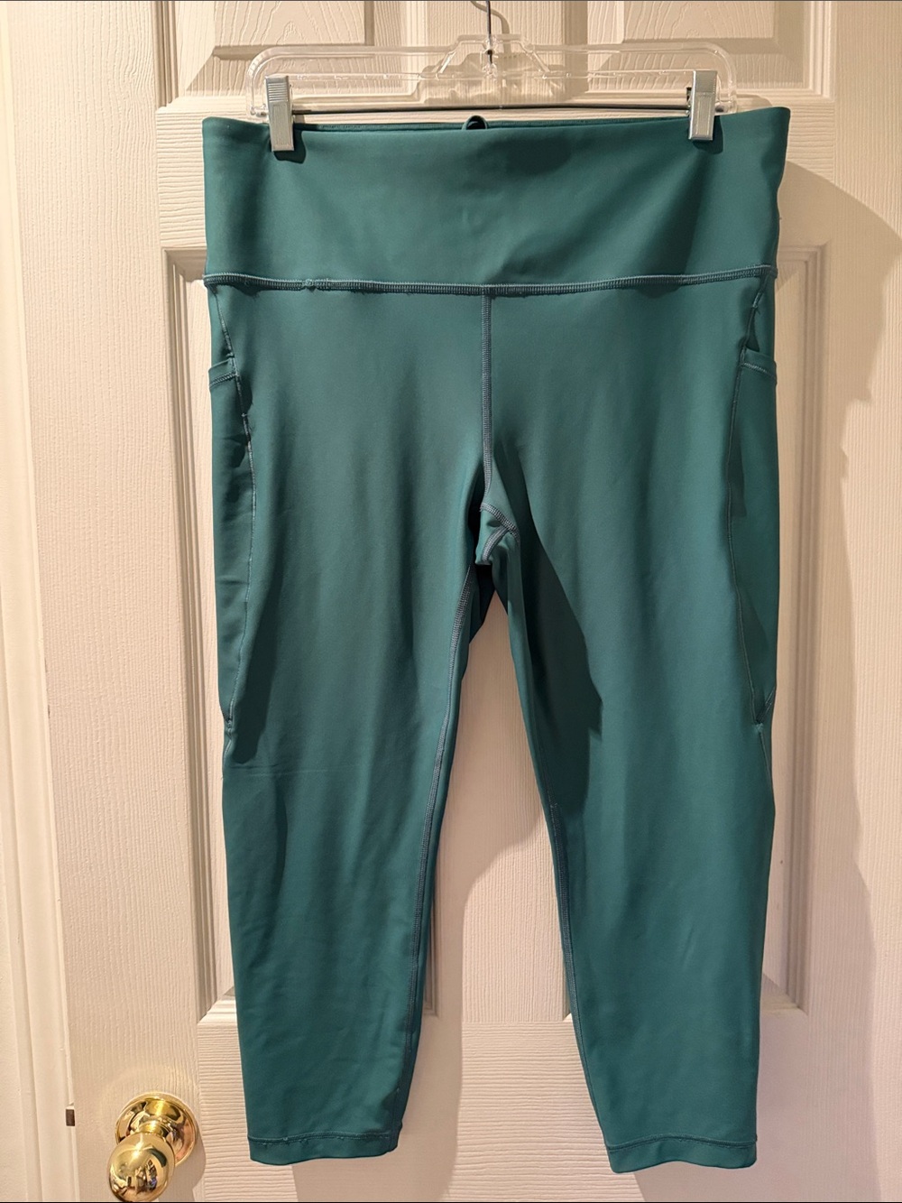 94 - Athleta Teal High-Rise Performance Leggings with Side Pockets
